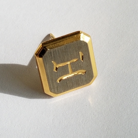 Relisted - Vintage letter H tie pin tack tac monogram initial gold silver - Picture 7 of 14